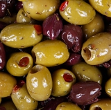 mixed olives -- never never NEVER american black olives